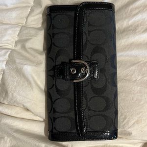 Black coach logo wallet
